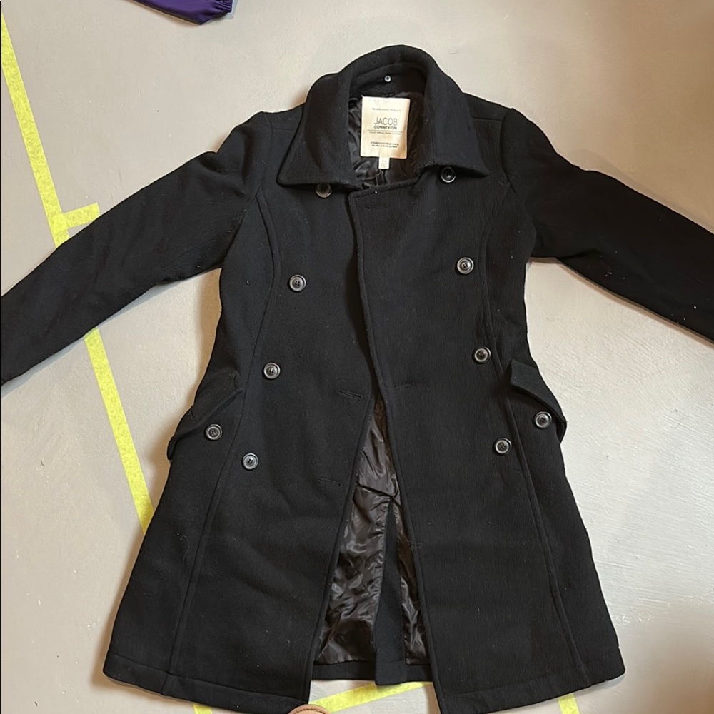 Jacob Black Trench Coat Classic Tailored Design